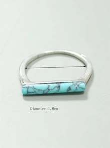 1 件时尚简约绿松石戒指 - 藍色 - 查看 3