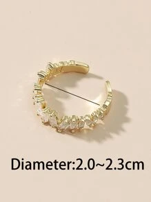 方晶鋯石裝飾開口戒指