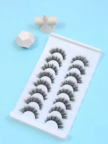 8pairs 6-12mm Cat Eye False Eyelashes - Black - View 2
