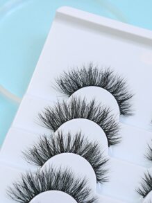 8pairs 6-12mm Cat Eye False Eyelashes - Black - View 4