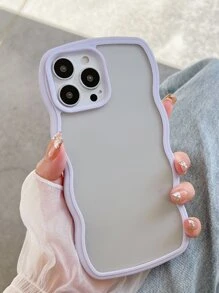 Wavy Frame Clear Phone Case - Purple - View 1