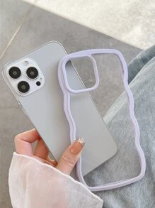 Wavy Frame Clear Phone Case - Purple - View 2