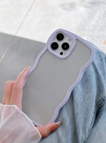 Wavy Frame Clear Phone Case - Purple - View 4