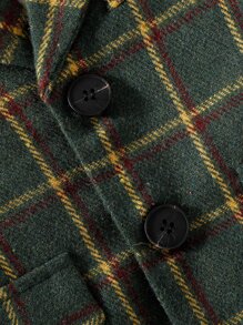嬰兒格紋印花外套不帶T恤 - 墨綠色 - 查看 4
