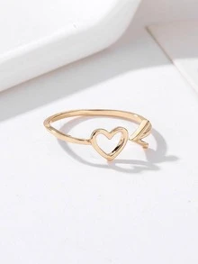 Heart & Arrow Decor Cuff Ring
