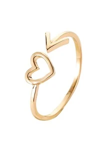 Heart & Arrow Decor Cuff Ring