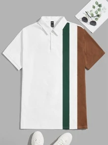 Manfinity VCAY Men Colourblock Polo Shirt - White - View 1