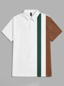 Manfinity VCAY Men Colourblock Polo Shirt - White - View 3