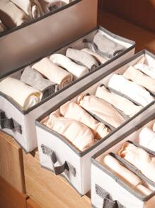 1 pieza Caja de almacenamiento de ropa de dos tonos - Blanco - Ver 1