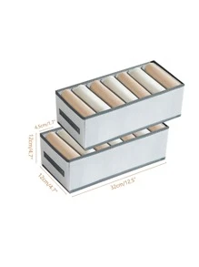 1 pieza Caja de almacenamiento de ropa de dos tonos - Blanco - Ver 3