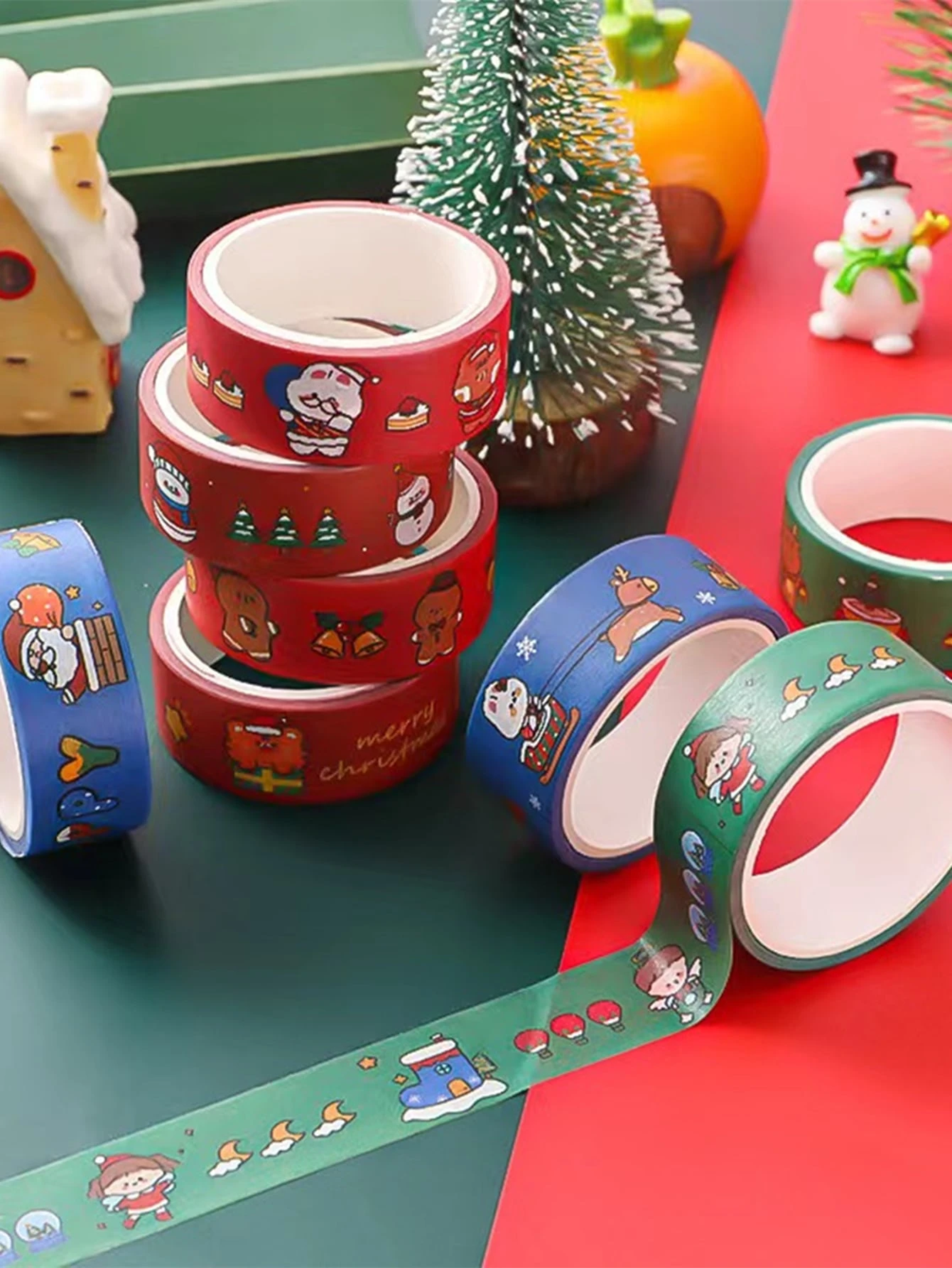 3本入り クリスマスプリント ランダム 和紙テープ Shein Japan