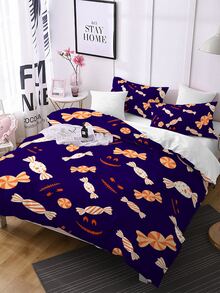 Set colcha sin relleno con patrón de Halloween - Multicolor - Ver 2