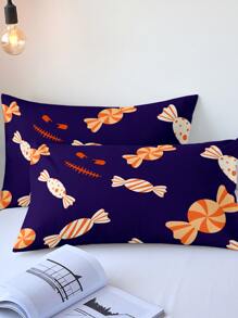 Set colcha sin relleno con patrón de Halloween - Multicolor - Ver 3