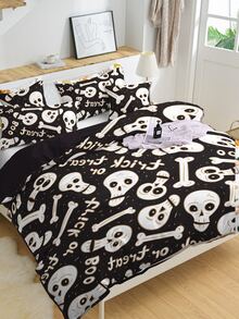 Set colcha sin relleno con patrón de Halloween - Multicolor - Ver 2