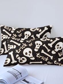 Set colcha sin relleno con patrón de Halloween - Multicolor - Ver 4