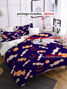 Set colcha sin relleno con patrón de Halloween - Multicolor - Ver 5