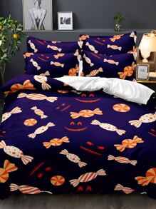Set colcha sin relleno con patrón de Halloween - Multicolor - Ver 6