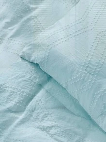 Plain Duvet Cover Set Without Filler - Blue - View 4