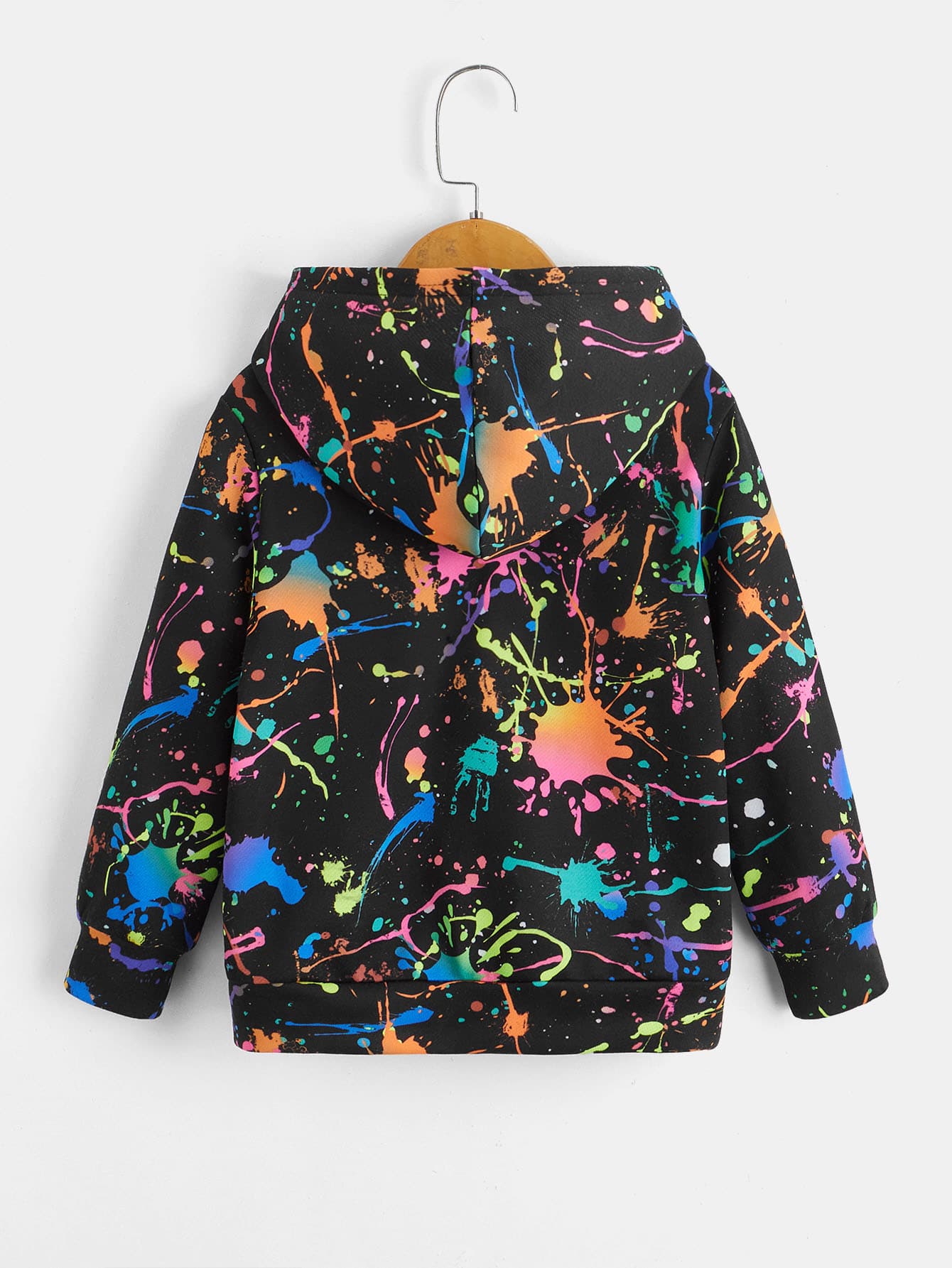 Young Boy Reflective Splatter Print Long Sleeved Sweatshirt, Great For Casual & Daily Wear In Autumn Winter Season