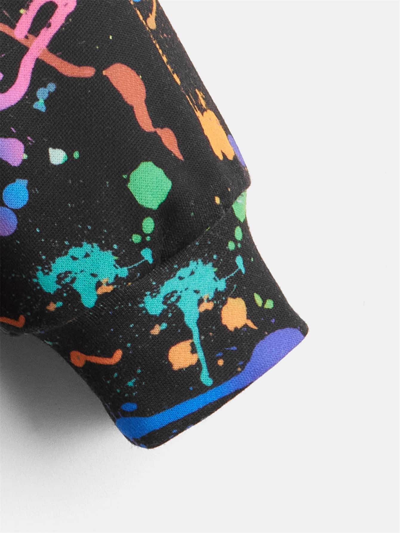 Young Boy Reflective Splatter Print Long Sleeved Sweatshirt, Great For Casual & Daily Wear In Autumn Winter Season