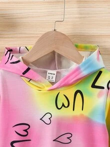 女童扎染字母图案卫衣 - 彩色 - 查看 3