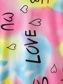 女童扎染字母图案卫衣 - 彩色 - 查看 5