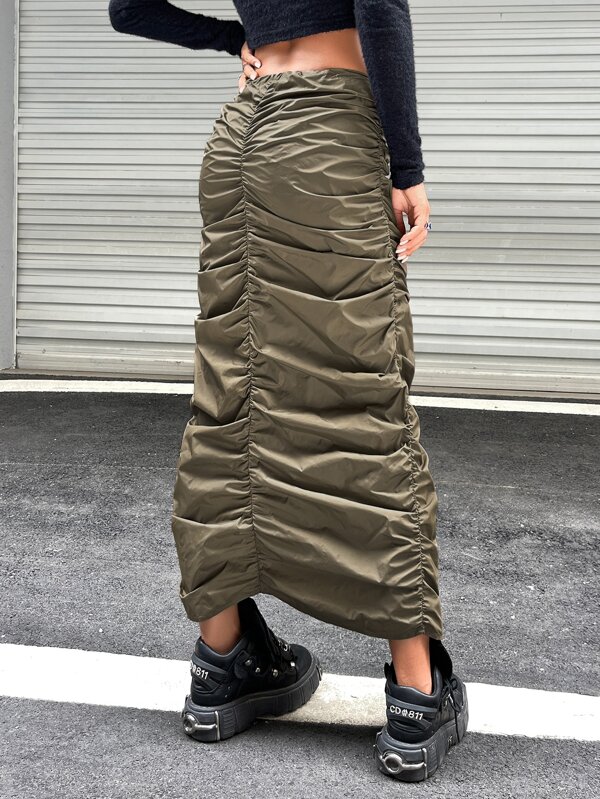 SHEIN ICON ゴルプコア ハイウエスト シャーリング パラシュート スカート SHEIN JAPAN