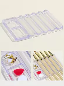 1个美甲笔架，美甲用品，美甲工具，美甲艺术工具，返校季，美甲，美甲贴片工具 - 無色 - 查看 4