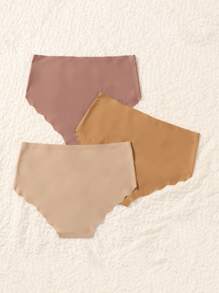 Plus 3pack Scallop Trim Panty Set - Multicolor - View 2
