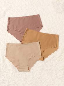 Plus 3pack Scallop Trim Panty Set - Multicolor - View 3