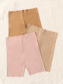 3 paquetes de shorts lisos talla grande - Multicolor - Ver 3