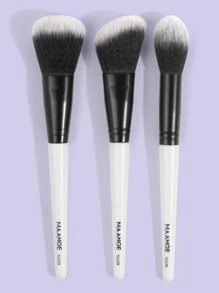 MAANGE Bộ 3 cọ trang điểm chuyên nghiệp, dụng cụ trang điểm với sợi mềm dễ mang theo, cọ phấn, cọ má hồng, cọ tạo khối, cọ du lịch, bộ cọ, bộ cọ trang điểm, bộ cọ trang điểm, bộ trang điểm hoàn chỉnh, bộ cọ trang điểm, bộ trang điểm hoàn chỉnh, bộ cọ, bộ cọ trang điểm, bộ quà tặng trang điểm, bộ - trắng - Xem 3