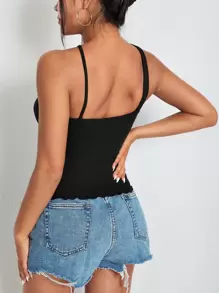 SHEIN BAE Crisscross Front Top - Black - View 2