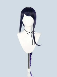 Extra Long Braided Cosplay Synthetic Wig With Bangs - Multicolor - View 4