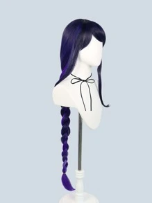 Extra Long Braided Cosplay Synthetic Wig With Bangs - Multicolor - View 6
