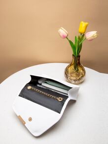 Mini Fashionable Women Handbag Flap Chain Shoulder Bag Crossbody Bag - White - View 5