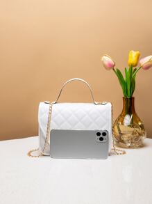 Mini Fashionable Women Handbag Flap Chain Shoulder Bag Crossbody Bag - White - View 7