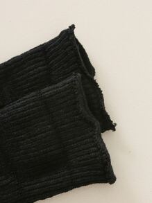 Solid Knitted Leg Warmers - Black - View 3