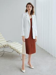 MOTF PREMIUM SATIN TWO TONE CAMI DRESS - Rust Brown - View 6