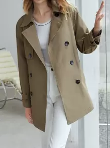 MOTF PREMIUM DOUBLE BREASTED BELTED TRENCH COAT - Mocha Brown - View 3