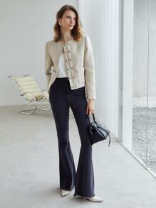 MOTF PREMIUM WOOL-MIX CROPPED OVERCOAT - Beige - View 5