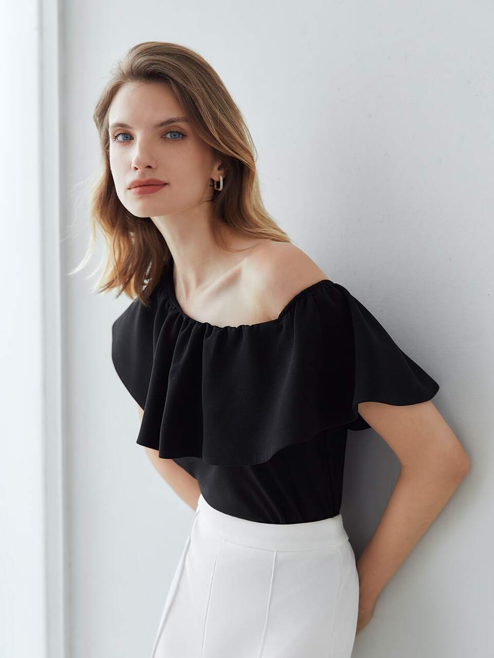 MOTF RUFFLE ONE SHOULDER BODYSUIT