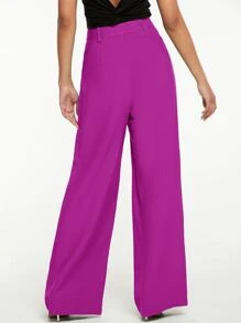 SHEIN Tall High Waist Wide Leg Trousers - Purple - View 2