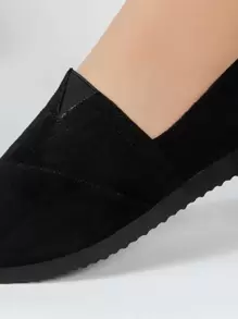 Giày phẳng Tối giản Suedette - màu đen - Xem 4