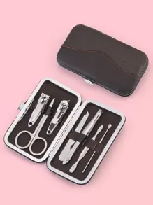 7 piezas Kits de uña set cortaúñas - Marrón - Ver 1