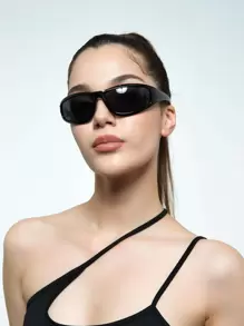 包裹式黑色时尚眼镜街头太阳镜海滩太阳镜适合夏季海滩度假、户外、旅行