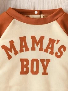 Baby Letter Graphic Raglan Sleeve Sweatshirt - Multicolor - View 5