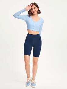 GLOWMODE Sudadera Corta Acogedora - Celeste - Ver 4