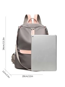 Two Tone Functional Backpack School Bag For Graduate, Teen Girls, Freshman, Sophomore, Junior & Senior In College, University & High School, Perfect For Outdoors ,Travel & Back To School - Khaki - View 3