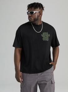 Manfinity EMRG Men Plus Slogan Graphic Tee - Black - View 5